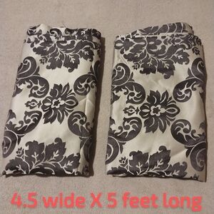 Jaclyn Smith Vtg Elegant Black and Cream Patterned Drapes